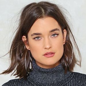 NWT Nasty Gal 10 CM Silver Hoop Earrings